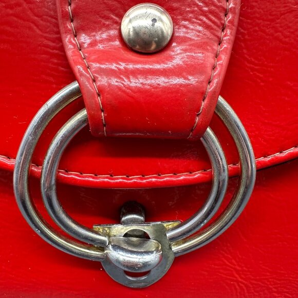 Vintage Purse 1950s Red Vinyl Handbag Mid Century Retro Fashion Accessory As Is - Picture 13 of 15